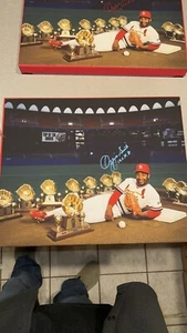 Ozzie Smith Signed 16x20 Canvas With Inscription St. Louis Cardinals MLB HOF - Picture 1 of 3