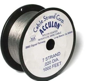 Filo Perline,1000 Piedi Acciaio Inox Trasparente 7 Fili Diametro 0,020" Coda di Tigre - Foto 1 di 1