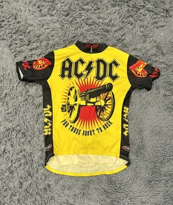 2004 AC DC Primal Vintage Ciclismo Cremallera Jersey Bicicleta Y2K Rock Shirt Banda Luz Foto 1 de 4