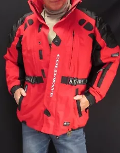 COLDWAVE Vintage Poweer Skin Motorcycle Snowmobile Jacket Parka Men's S to M WOR - Picture 1 of 12
