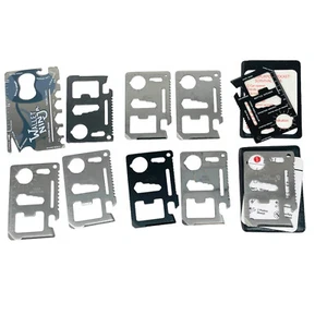 10Pc Stainless Steel CreditCard Knife 11 in 1 MultiPocket Survival Camping Tools - Picture 1 of 4