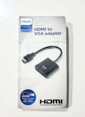 Philips HDMI to VGA Adapter (Male-To-Female) - Black - Image 1 of 4