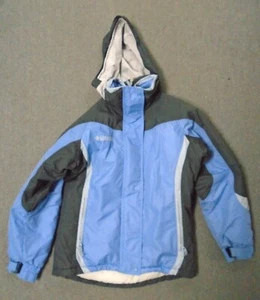 Columbia Jacket Womens Blue / Black Hooded Full Zip Winter Snow Ski Coat Sz M - Picture 1 of 11