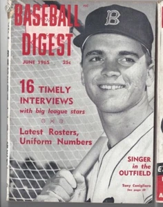1965 JUNE Baseball Digest magazine Tony Conigliaro, Boston Red Sox GOOD - Picture 1 of 1