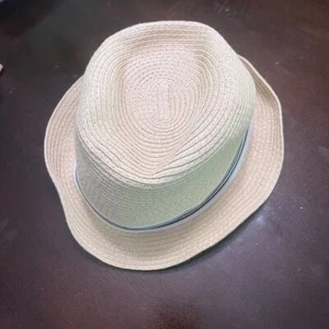 Crewcuts Beige Paper Sun Hat White Blue Ribbon Trim Size XL Outdoors - Picture 1 of 5