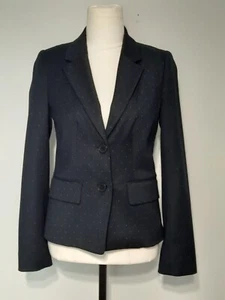 Cue City Size 6 Navy Blue (Small) Polka Dot 2 Button Blazer Business Workwear - Bild 1 von 8