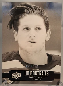 Torey Krug 2021-22 Upper Deck UD Portraits Black & White #P-28 Blues /250 - Picture 1 of 2