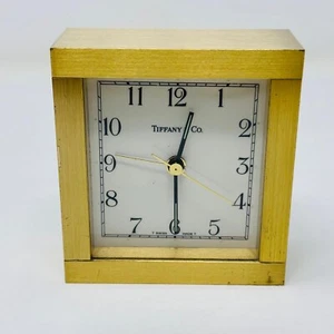 TIFFANY & Co OROLOGIO DA TAVOLO IN OTTONE MASSICCIO - BRASS DESK CLOCK - vintage - Foto 1 di 18