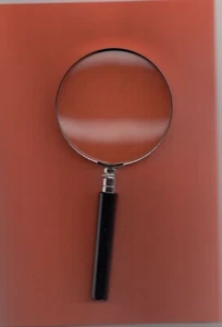 3 INCH DIAMETER MAGNIFYING GLASS,METAL WITH GLASS LENS X 2-3 MAGNIFICATION. - Picture 1 of 2