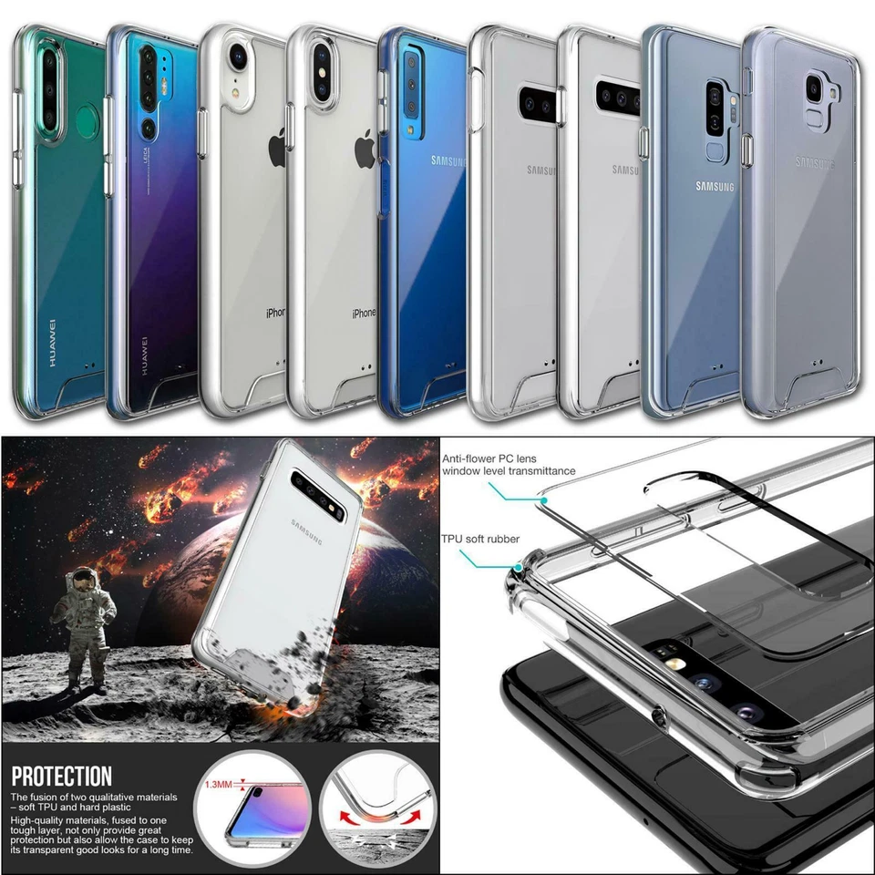 Nuovo Trasparente Rigida Posteriore Anti-urto Paraurti Phone Custodia Per Apple - Immagine 1 di 1