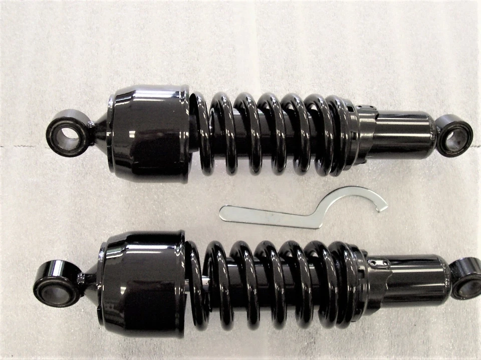 Amortiguadores bobber cortos negros de alta resistencia Honda Shadow VT750S y VT750RS 11,5" Foto 1 de 1