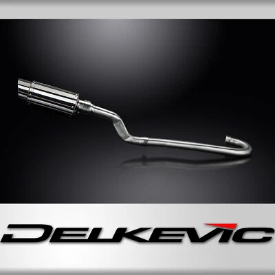 Yamaha XT500 TT500 1977-81 Delkevic Full Exhaust 200mm Round Stainless Silencer - Image 1 of 4