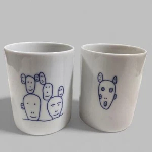 Juego de 2 tazas Alessi Genetic Tales AB01 SET porcelana Italia 1998 - Imagen 1 de 7