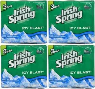 4 packs Irish Spring Deodorant Soap Bar Icy Blast 3.7 oz Soap Bar(12 Bars Total) - Image 1 of 4