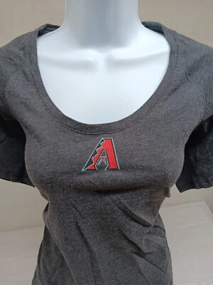 CAMISETA ANTIGUA MUJER XXL GRIS OSCURO AZ DIAMONDBACKS MANGA CORTA AJUSTADA BORDADA Foto 1 de 4