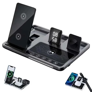 4 in 1 Alarm Clock Wireless Charger Stand - Photo 1 sur 21