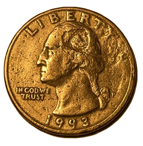 1993 P George Washington Quarter Dollar Coin Die Error  Brain Cover