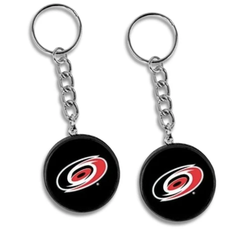 Carolina Hurricanes Mini Hockey Puck Team Logo Keychains (2-Pack) Cover