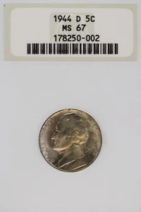 1944 D Jefferson Silver Nickel NGC MS67 OG holder *DoubleJCoins* JL1100-161 - Picture 1 of 2