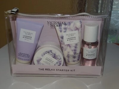 NEW Victoria's Secret Lavender & Vanilla Relax Starter Kit body wash spray scrub - Image 1 of 4