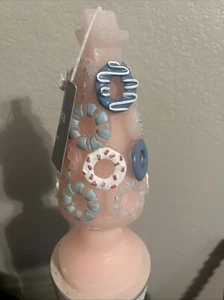 NWT MARTHA STEWART Frosted Donut Multicolored Pink Christmas Holiday Candle - Picture 1 of 14