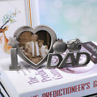 I Love Dad" Herz-Fotorahmen aus Metall, 7x4 Zoll, silber, Geschenk fr Opa