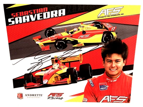 2012 SEBASTIAN SAAVEDRA #17 AFS CHEVROLET IZOD INDY CAR POSTCARD Cover