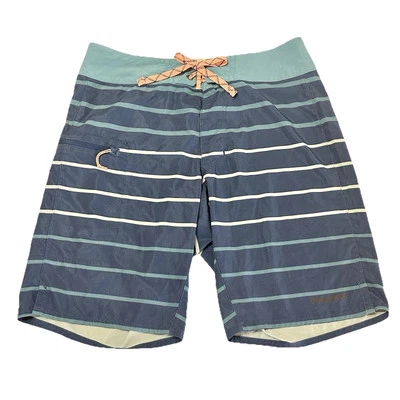 Pantalones Cortos Patagonia 9" Elastizados para Hombres 29 Azul Bañador Surf Playa Foto 1 de 4