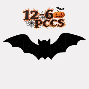 LED 3D Bat Wall Decor (12-60X): Lighted Halloween Bats – Spooky Decor Must-Have - Picture 1 of 21