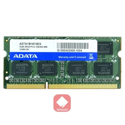 Ram 2 GB Notebook Computer DDR3 PC3-10600s ADATA AD73I1B1672EG 1333Mhz - Immagine 1 di 2