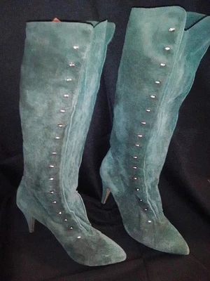 Botas con cordones verdes vintage mujer 8.5 Pre amadas  Foto 1 de 4