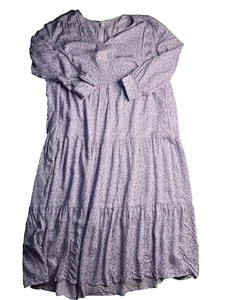 A New Day Floral Maxi Milkmaid Dress XL Purple Chic Whimsical Prairie Cottage - Picture 1 of 13