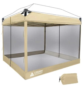 Mesh Screen Zippered Wall Panels for 10' x 10' Canopy (Tent Walls Only, Frame... - Picture 1 of 8