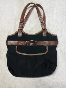 Chaps by Ralph Lauren Black Brown Washable Shoulder Bag - Picture 1 of 4
