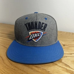 YOUTH Size Adidas OKC Oklahoma City Thunder NBA Blue Gray Snapback Hat Cap - Picture 1 of 15