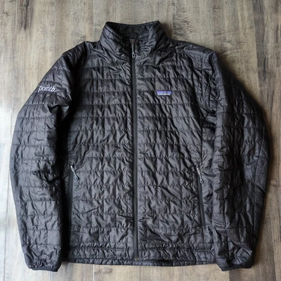 Patagonia Mens Nano Puff Black Jacket Size Large 84212 Gear Aid Repairs - Image 1 of 4