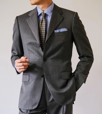 Traje de lana Belvest gris a rayas Super120’s 48 Foto 1 de 4