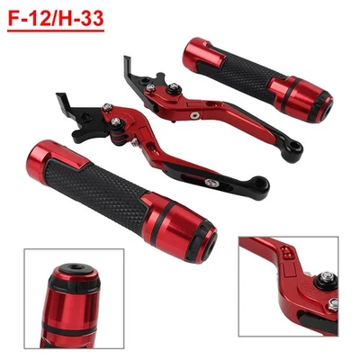Red Brake Clutch Levers Handlebar Grips Sets For Honda VFR1200/F 2010-2014 - Image 1 of 4