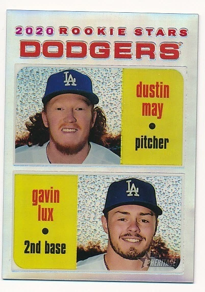 DUSTIN MAY GAVIN LUX 2020 TOPPS HERITAGE CHROME #THC-188 SP BASEBALL #044/571 - Image 1 of 2