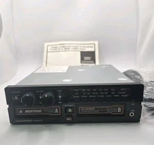 Mustang Double Cassette Car Stereo Old School CRF-680B TAPE PLAYER W/ Mic/Box - Picture 1 of 8