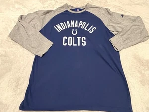 Retro Reebok NFL Indianapolis Colts 3/4 Sleeve Graphic T-Shirt Men’s L - Picture 1 of 6