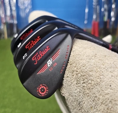 2011 VOKEY C-C BLACK NITRIDE 3 WEDGE SET 52-56-60 SPINE ALIGNED BLACK KBS 610 - Image 1 of 4