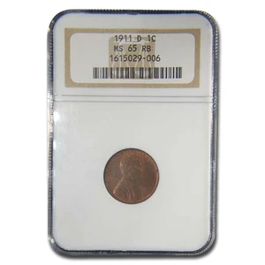 1911-D Lincoln Cent MS-65 NGC (Red/Brown) - Picture 1 of 3