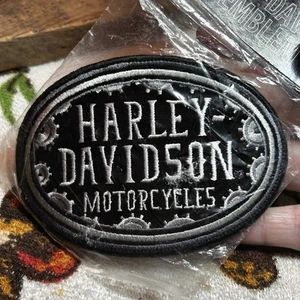 Vintage Embroidered Emblem Patch Harley-Davidson Motorcycles New Old Stock Gears - Picture 1 of 4