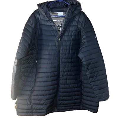 Chaqueta Columbia para mujer 3X acolchada acolchada acolchada acolchada con aislamiento térmico con capucha talla grande Foto 1 de 4