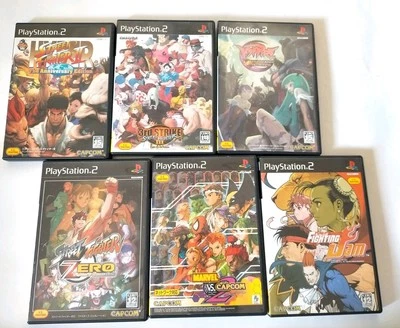 Lot 6 PS2 Street Fighter 2 3 Zero Marvel vs Capcom Vampire Darkstalker Japan - Image 1 of 4