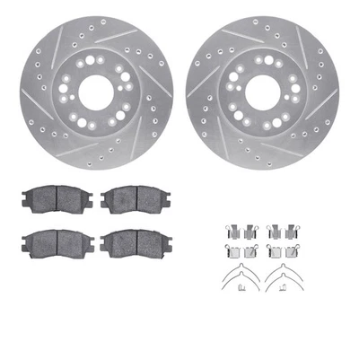 For Lexus LS400 91-92 Drilled & Slotted Front Brake Kit w Optimum Pads - Изображение 1 из 3