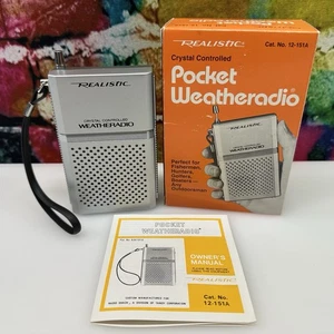 Vintage realistisches kristallgesteuertes Taschen-Wetterradio Radio Shack #12-151A Vintage - Bild 1 von 24