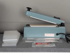 Uline H-161 8” Tabletop Impulse Sealer with Cutter USED GOOD CONDITION W/EXTRAS - Picture 1 of 4