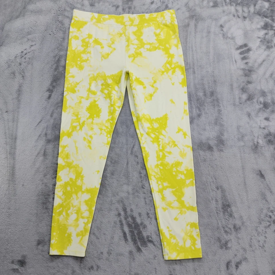 NUEVO Style&Co Leggings Mujer L Amarillo Más Ligero Lima Tie Dye Pull On Capri Informal Foto 1 de 4